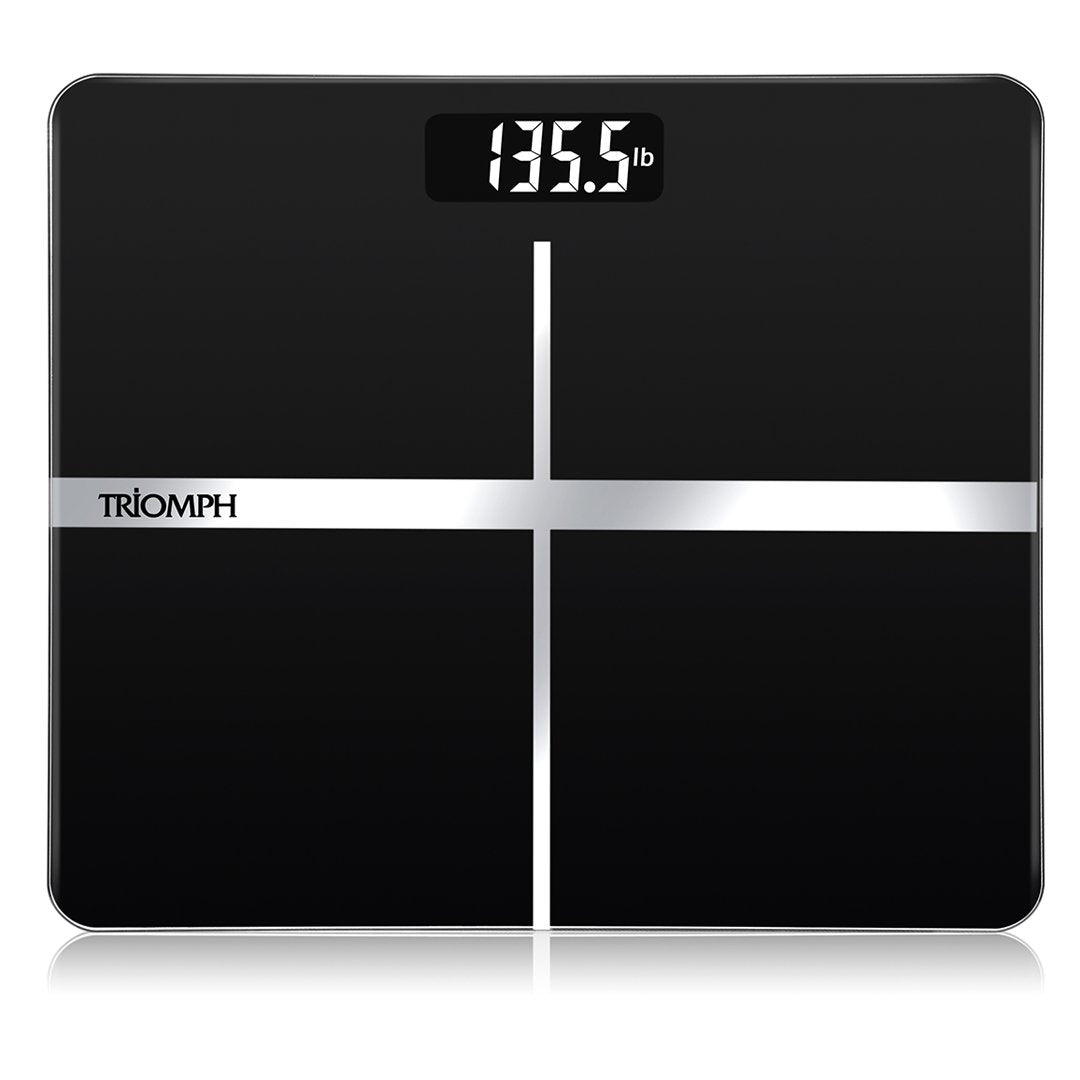 Black Digital Bathroom Scale with Backlit Display R796945