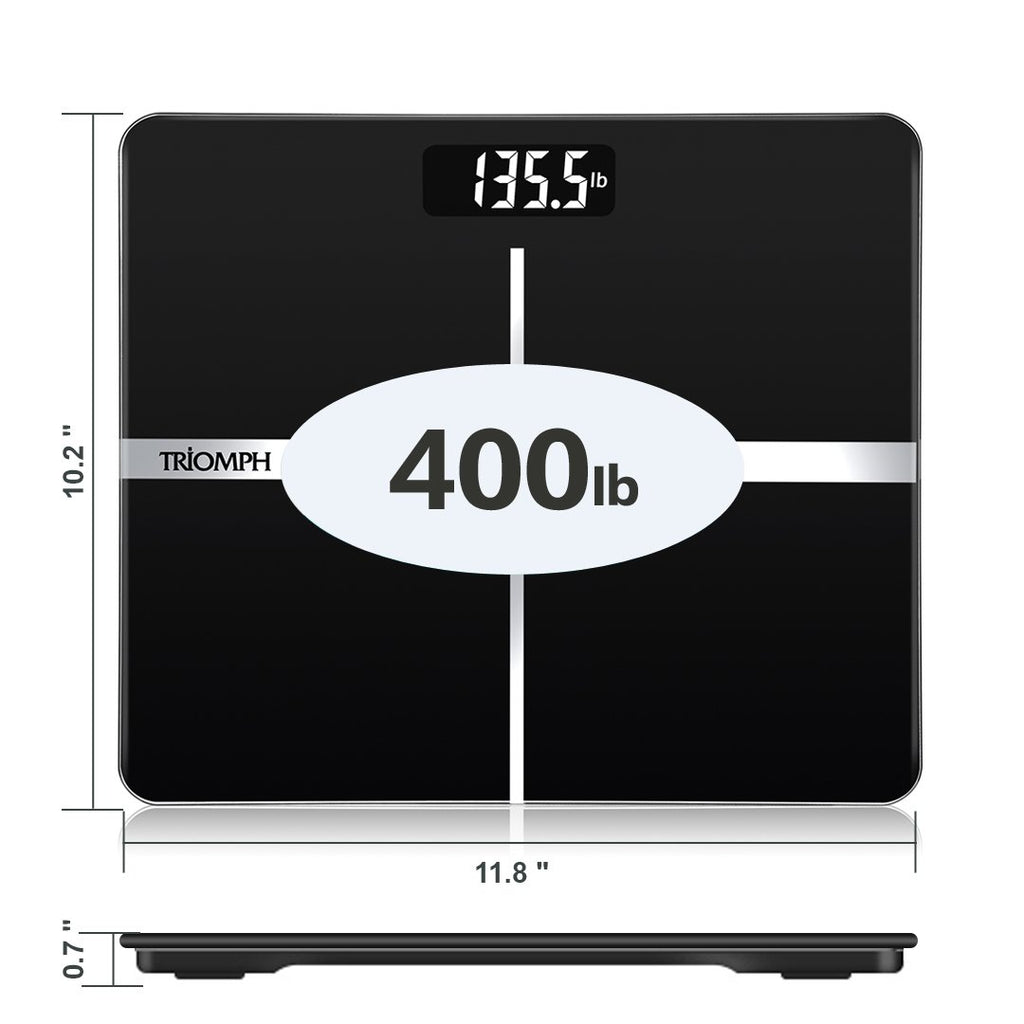 Black Digital Bathroom Scale with Backlit Display R796945