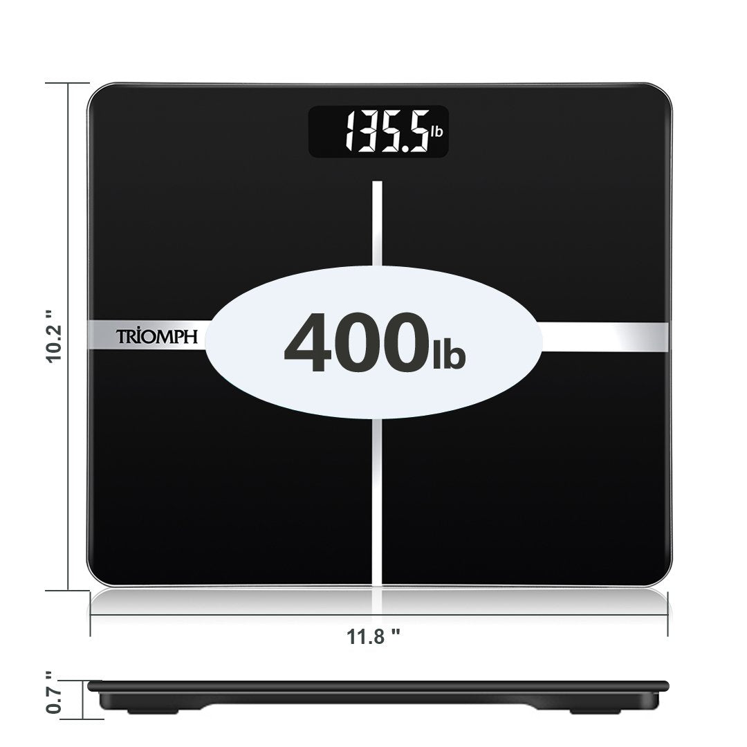 Black Digital Bathroom Scale with Backlit Display R796945