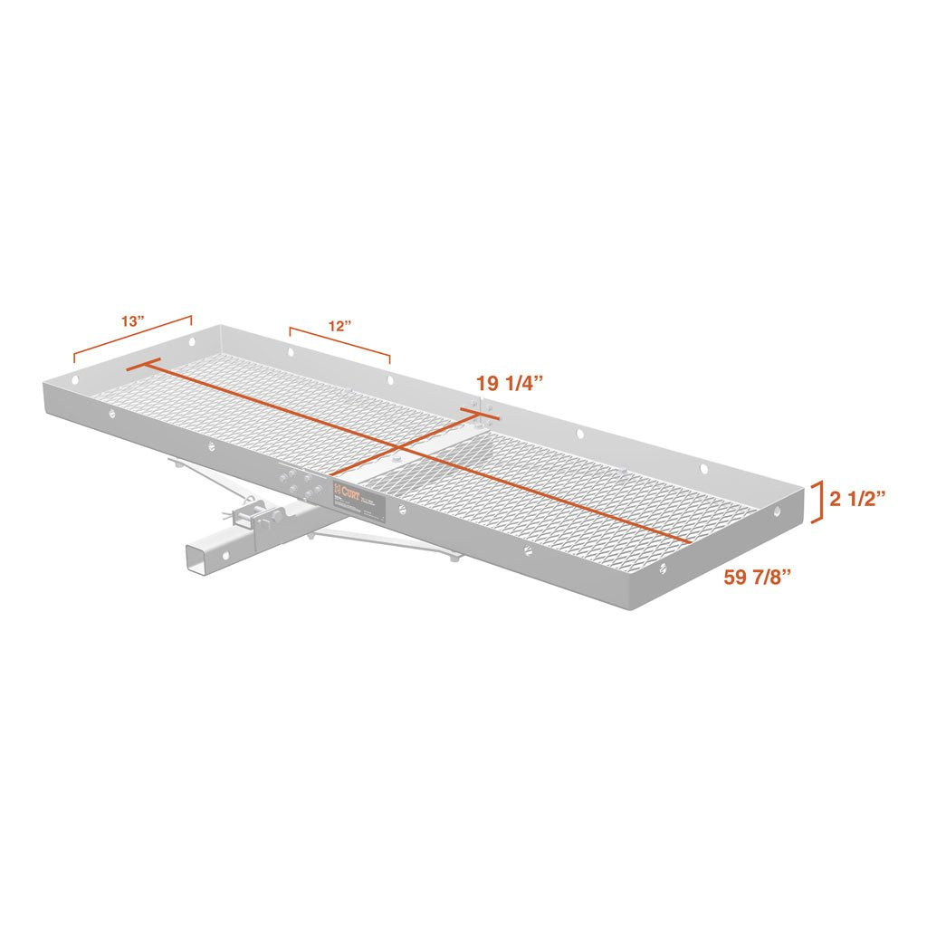 Tray-Style Trailer Hitch Cargo Carrier, 500 lbs. Capacity, 60-Inch x 19-Inch B42869