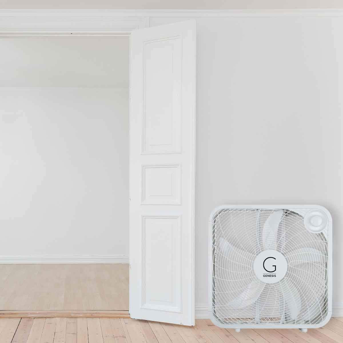 20" Box Fan, 3 Settings, Carry Handle, White Q92268