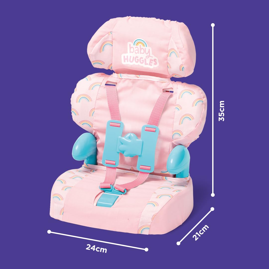 Pink Booster Seat for Dolls with Adjustable Headrest & Buckles R532