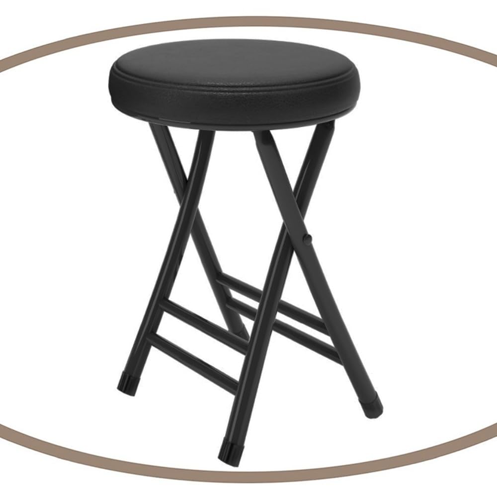 Black 18 Inch Folding Padded Stool Y873094