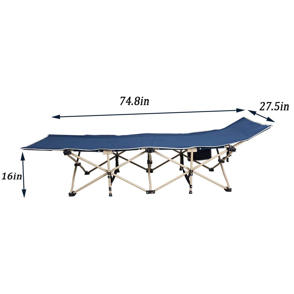 Folding Camping Cot with Carry Bag Pocket Pillow D8964