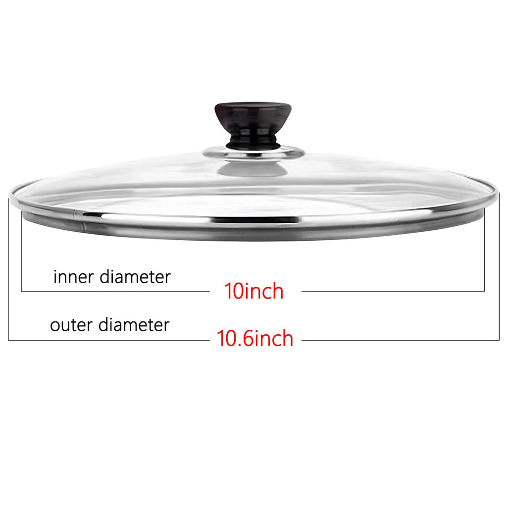 10 Inch Tempered Glass Replacement Pan Lid with Steam Vent J6293