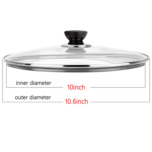 10 Inch Tempered Glass Replacement Pan Lid with Steam Vent J6293