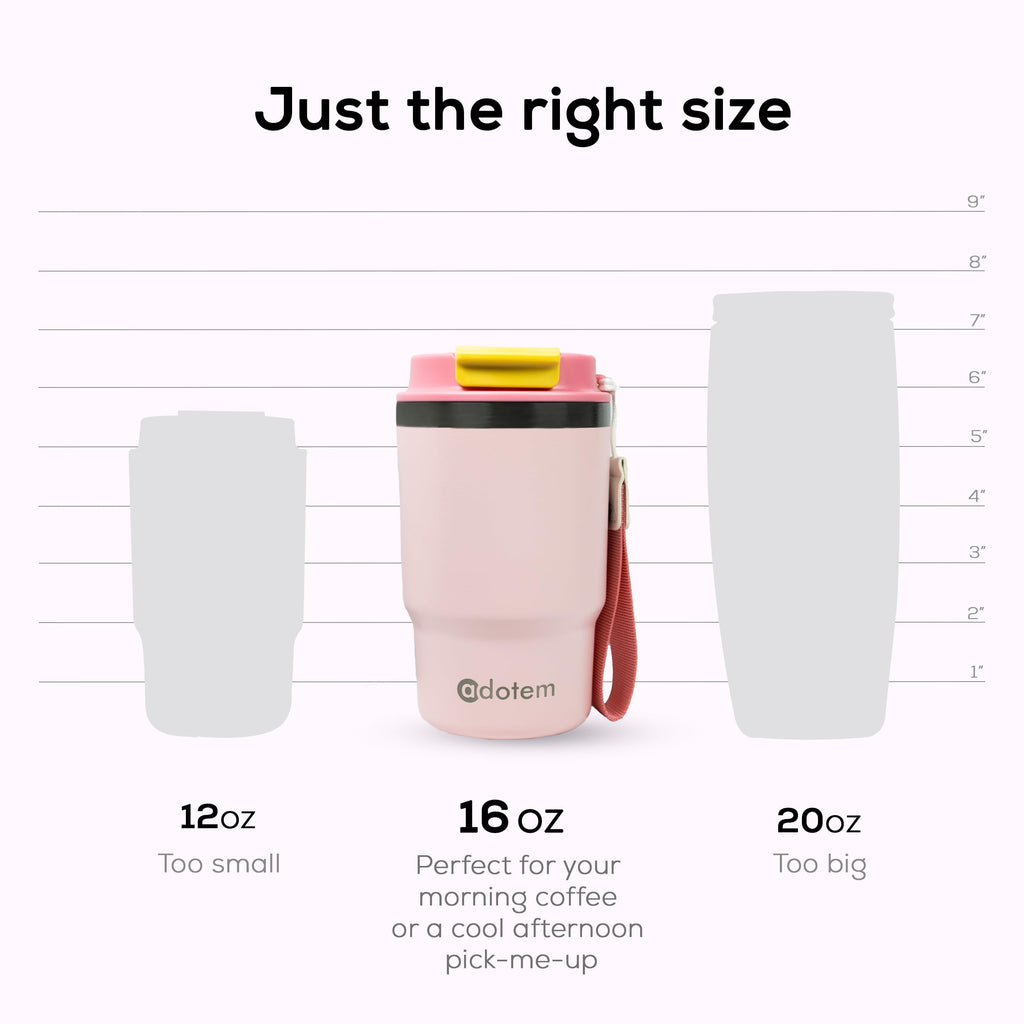 16oz Insulated Stainless Steel Tumbler with Straw & Lid X912301