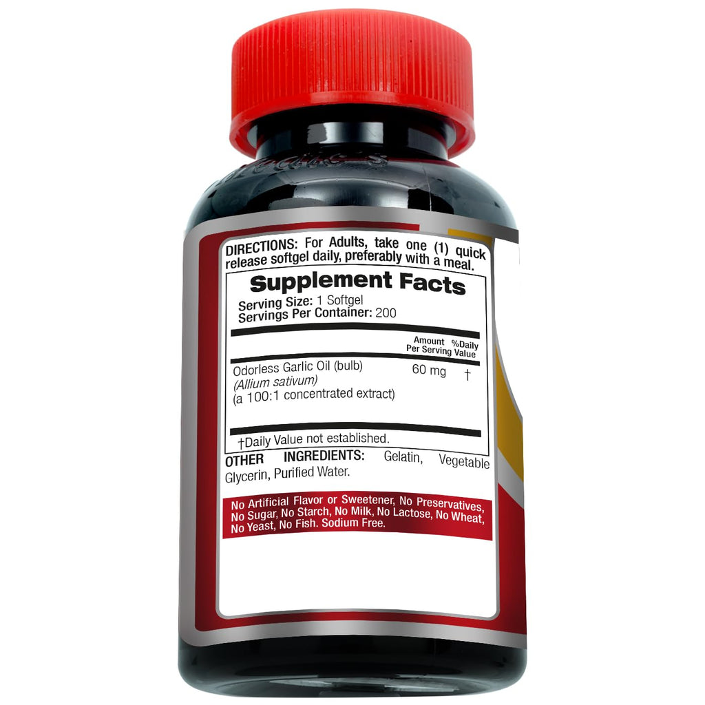 Garlic Supplements 200 Softgels F814337