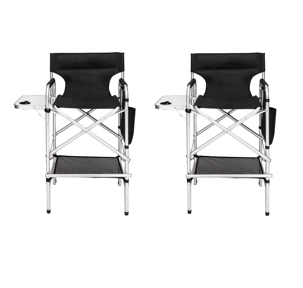 Black Folding Director Chair with Side Table D177