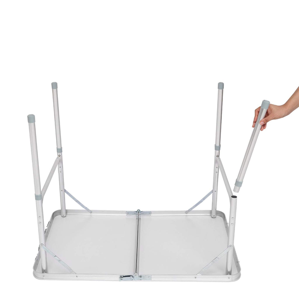 Folding Aluminum Camping Table White 3 FT W151813