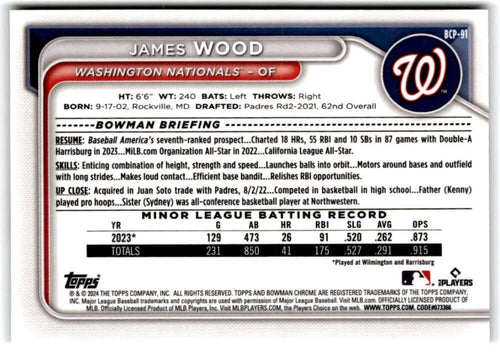 2024 Bowman Chrome Mega Box Mojo Prospects Refractor Baseball Trading Card I5584