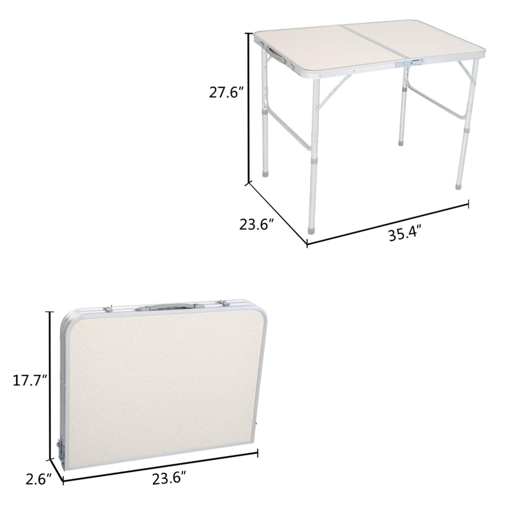 Folding Aluminum Camping Table White 3 FT W151813