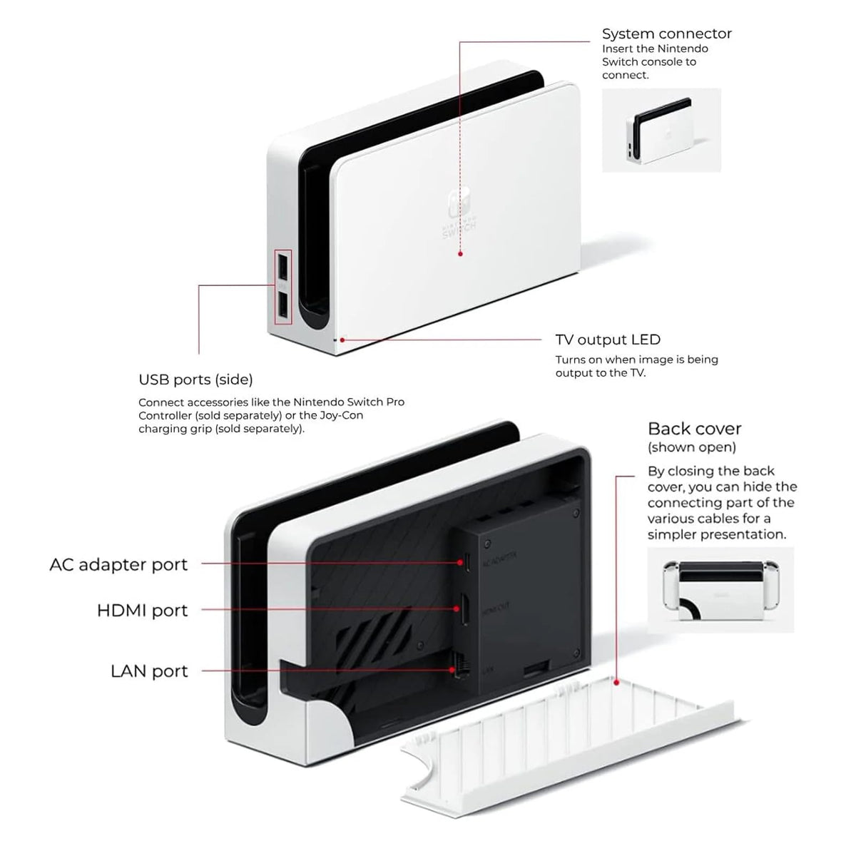 Nintendo Switch OLED Model with White Joy-Con and 32GB Micro SD Card E2074