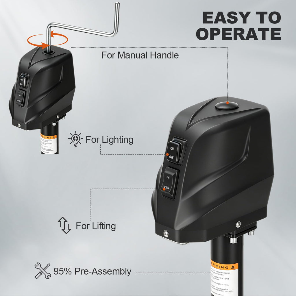Electric Trailer Jack with Waterproof Cover & LED Light S92040