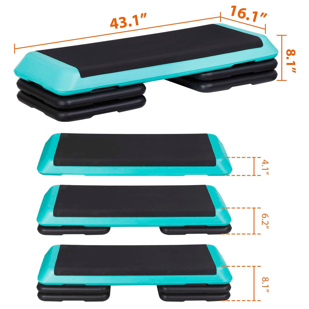43" Adjustable Aerobic Stepper Bench with Risers I499