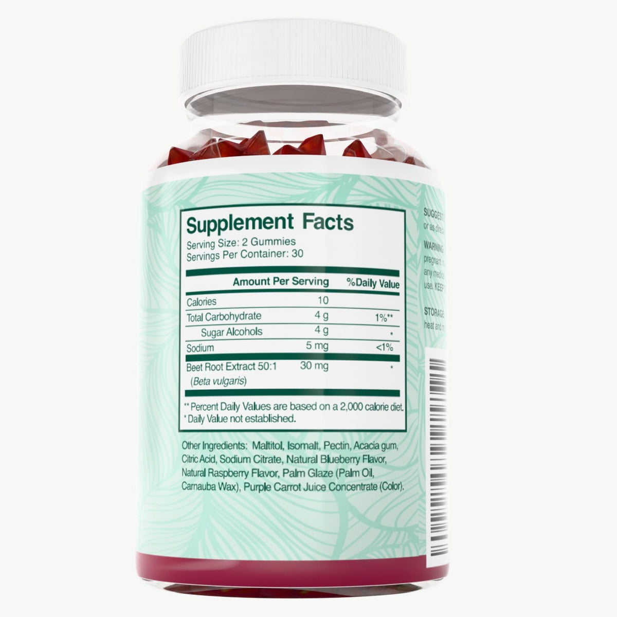 Beet Root Gummies 50:1 Extract Sugar Free Chews Vegan O588379