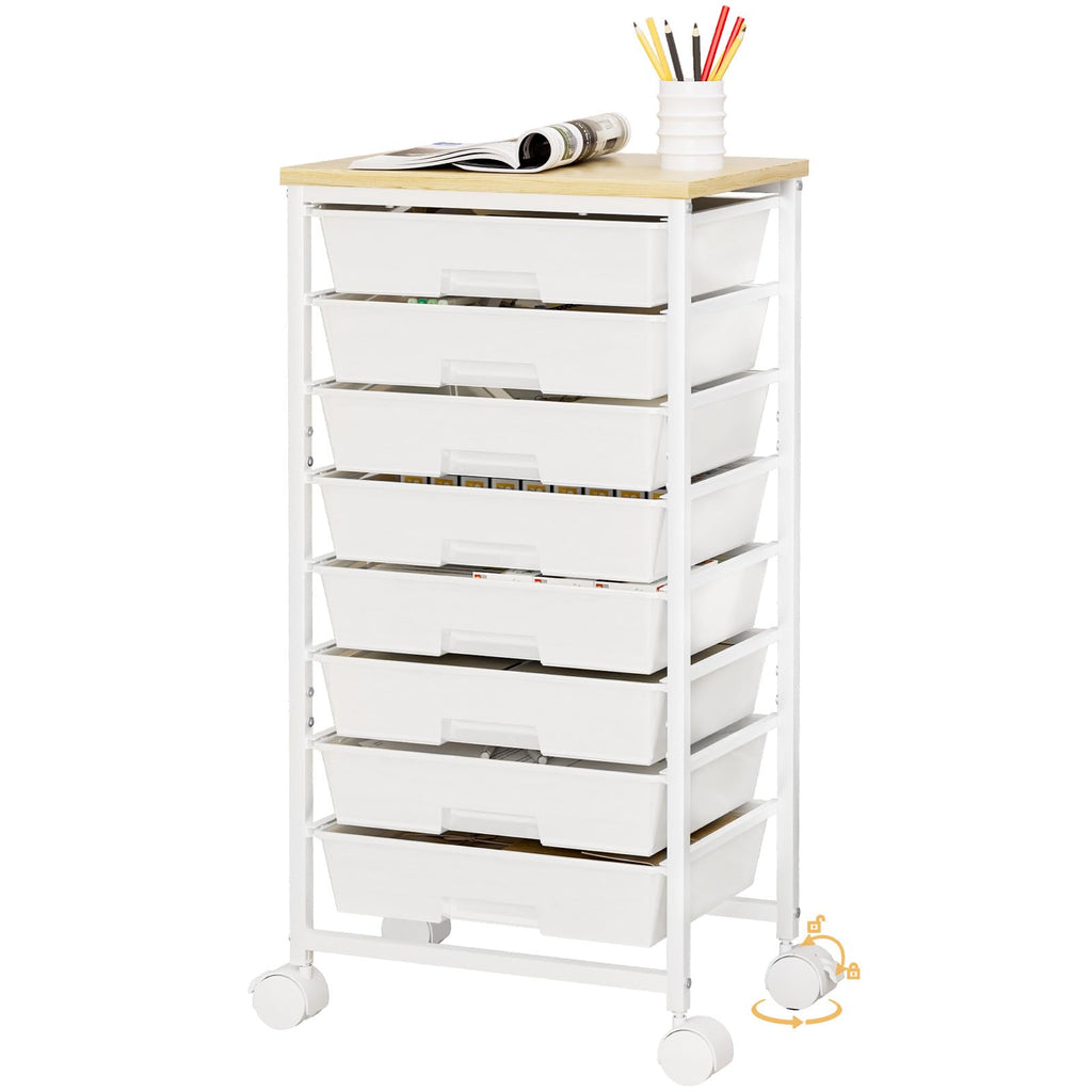 Rolling Storage Drawer Cart 8 Drawer Lockable Wheels R1126