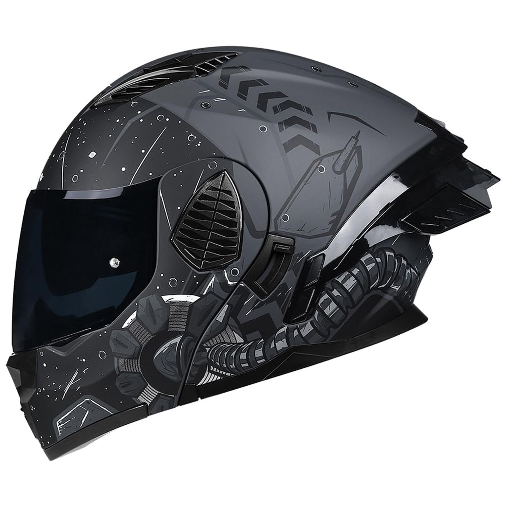Full Face Flip Up Motorcycle Helmet Dual Visor DOT Approved I19264