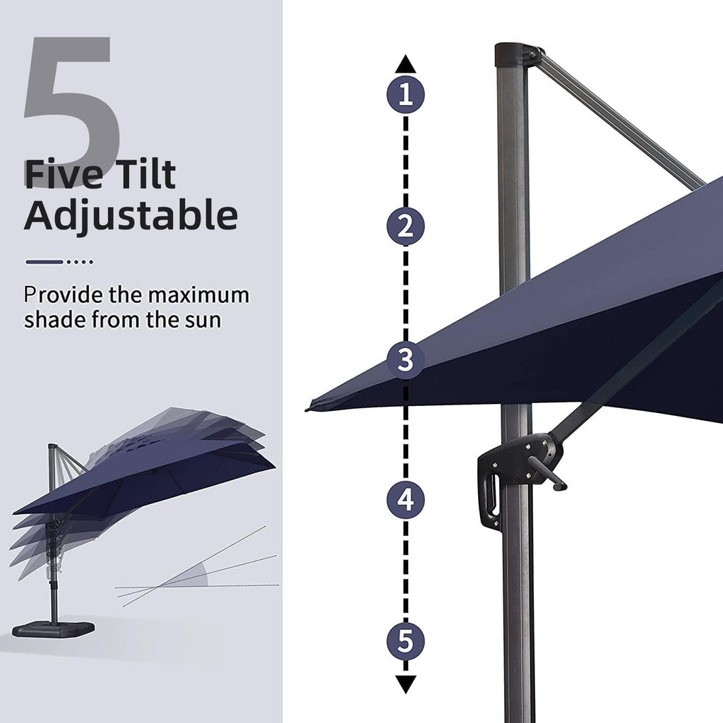 Navy Rectangle Patio Umbrella A6074