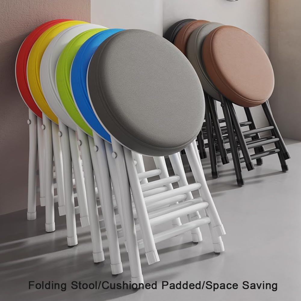 Black 18 Inch Folding Padded Stool Y873094