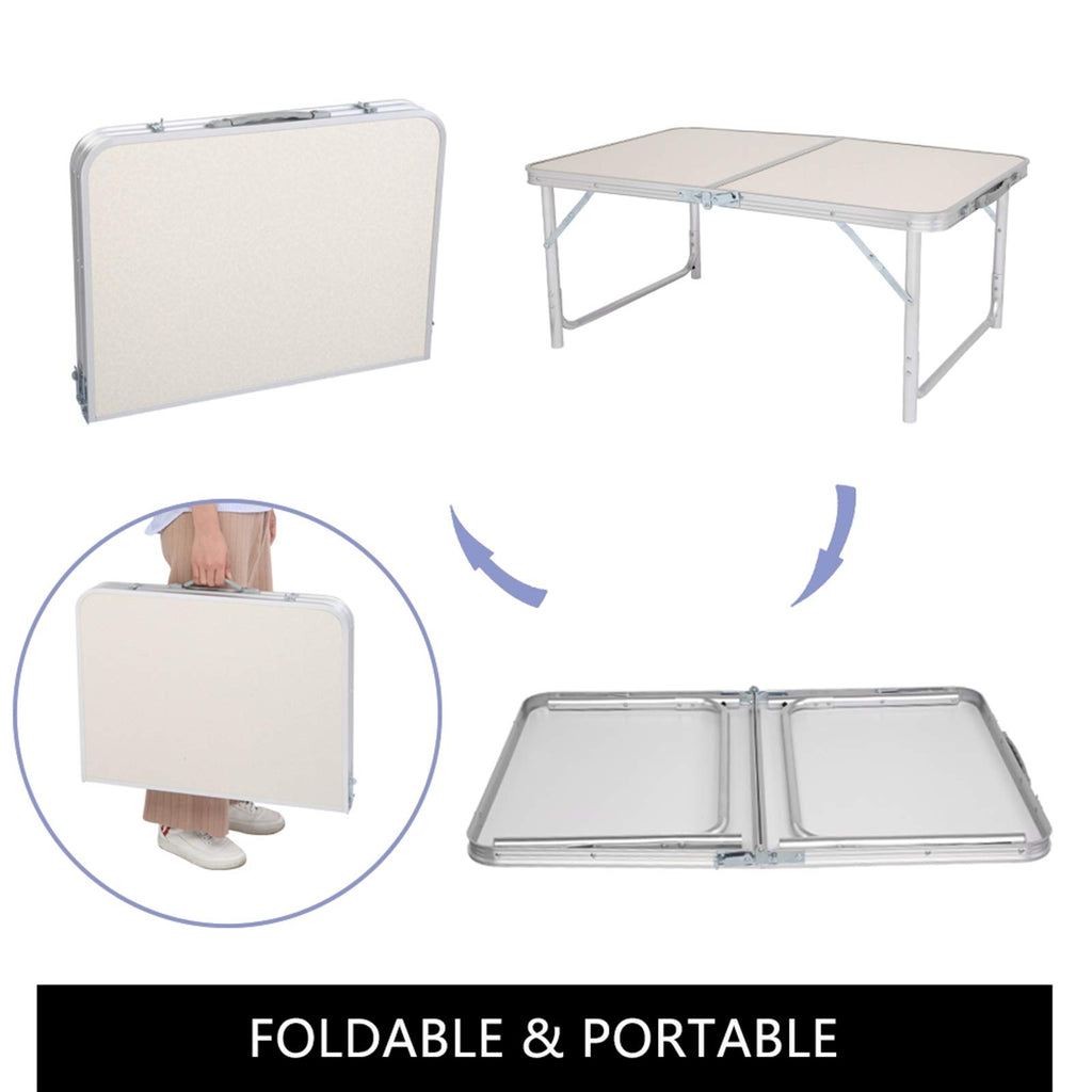Folding Aluminum Camping Table White 3 FT W151813