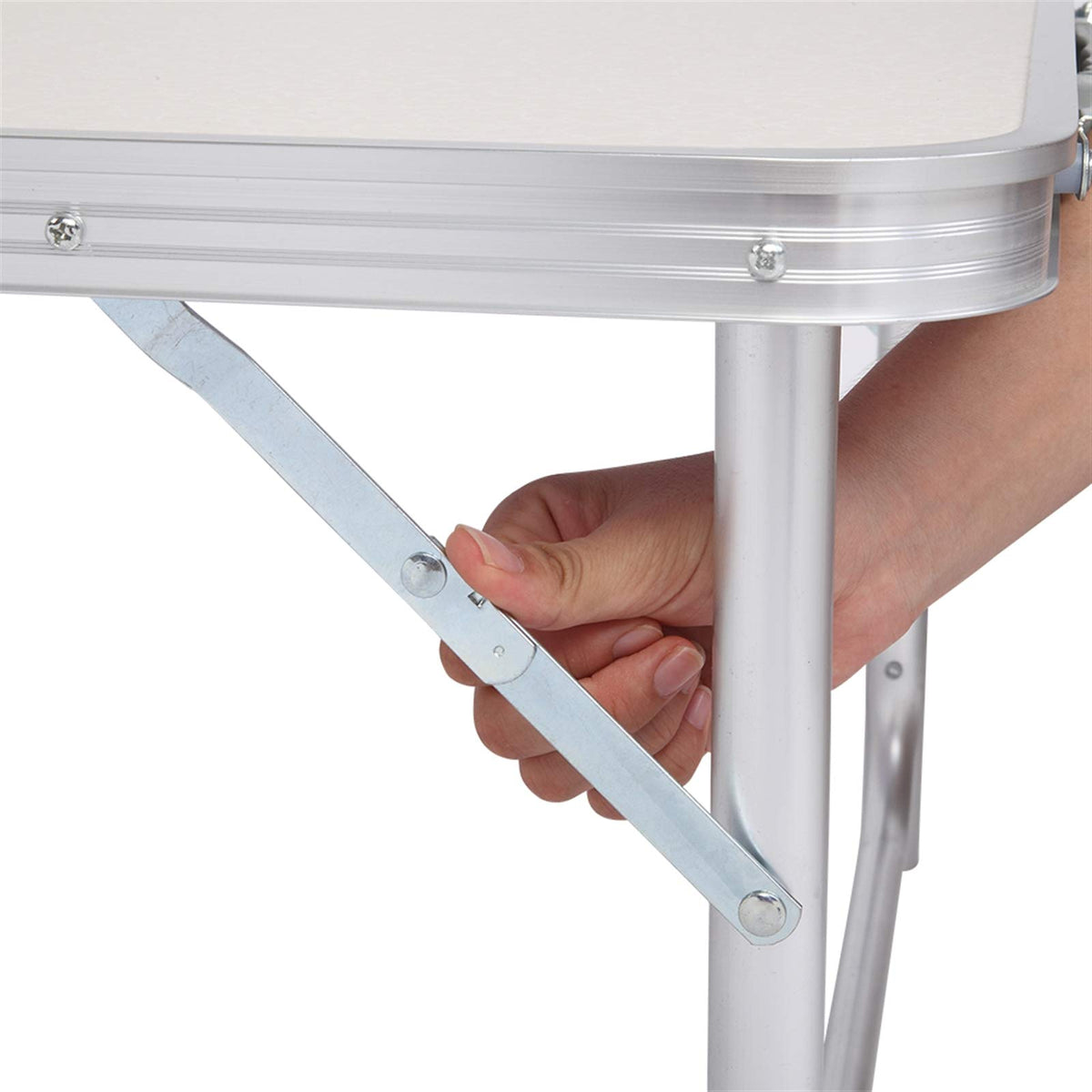 Folding Aluminum Camping Table White 3 FT W151813