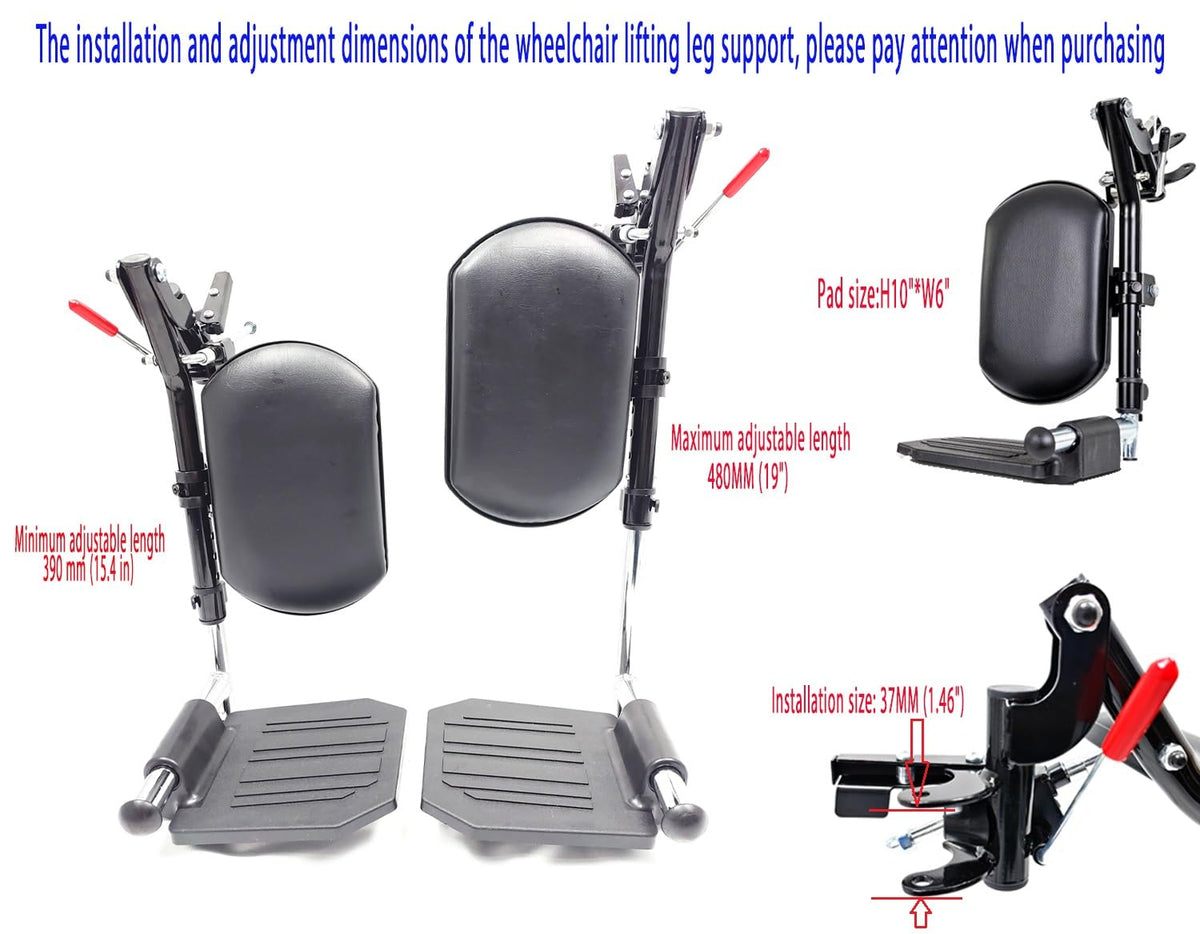 Wheelchair Elevating Legrests with Padded Calf Pads and Composite Footplates Z6992
