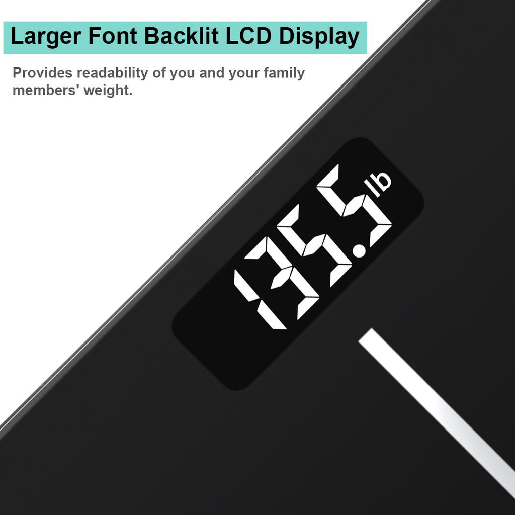 Black Digital Bathroom Scale with Backlit Display R796945