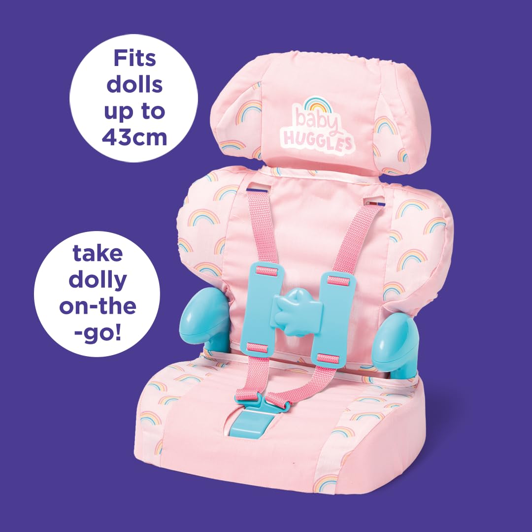 Pink Booster Seat for Dolls with Adjustable Headrest & Buckles R532