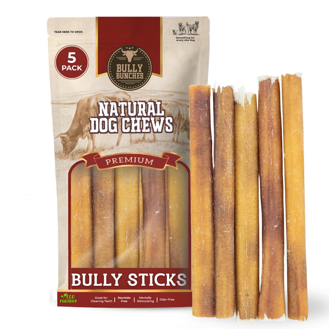 6" 5 Pack Odor-Free Bully Sticks Dog Treats Y6980