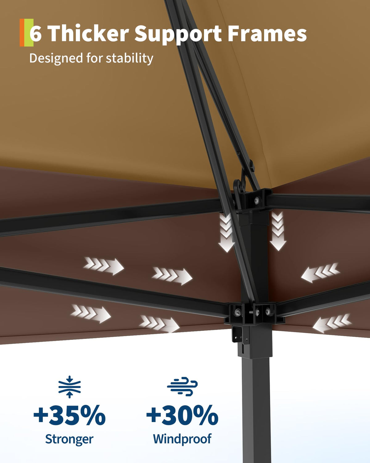 12x12FT Pop Up Gazebo with Mosquito Netting, Khaki & Coffee X7558
