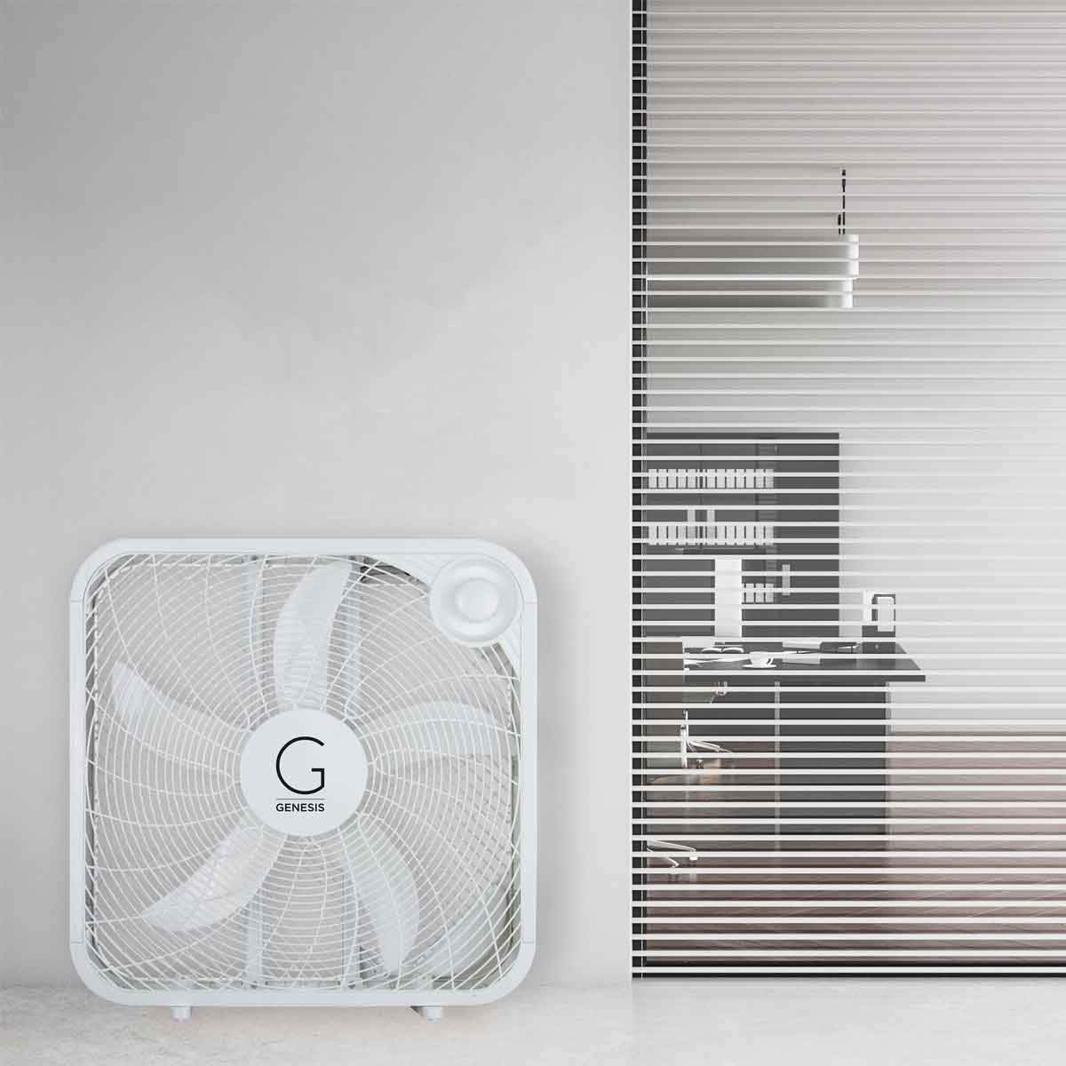20" Box Fan, 3 Settings, Carry Handle, White Q92268