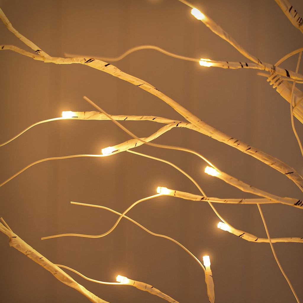 White Birch Tree with Lights Set of 3 Christmas Decorations with Warm White Lights I678