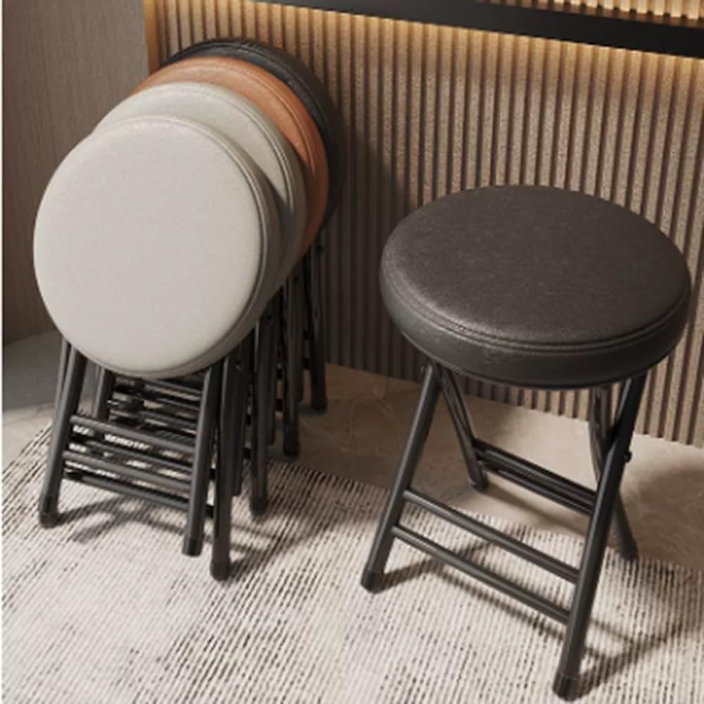 Black 18 Inch Folding Padded Stool Y873094