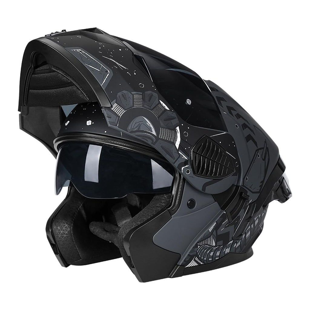 Full Face Flip Up Motorcycle Helmet Dual Visor DOT Approved I19264