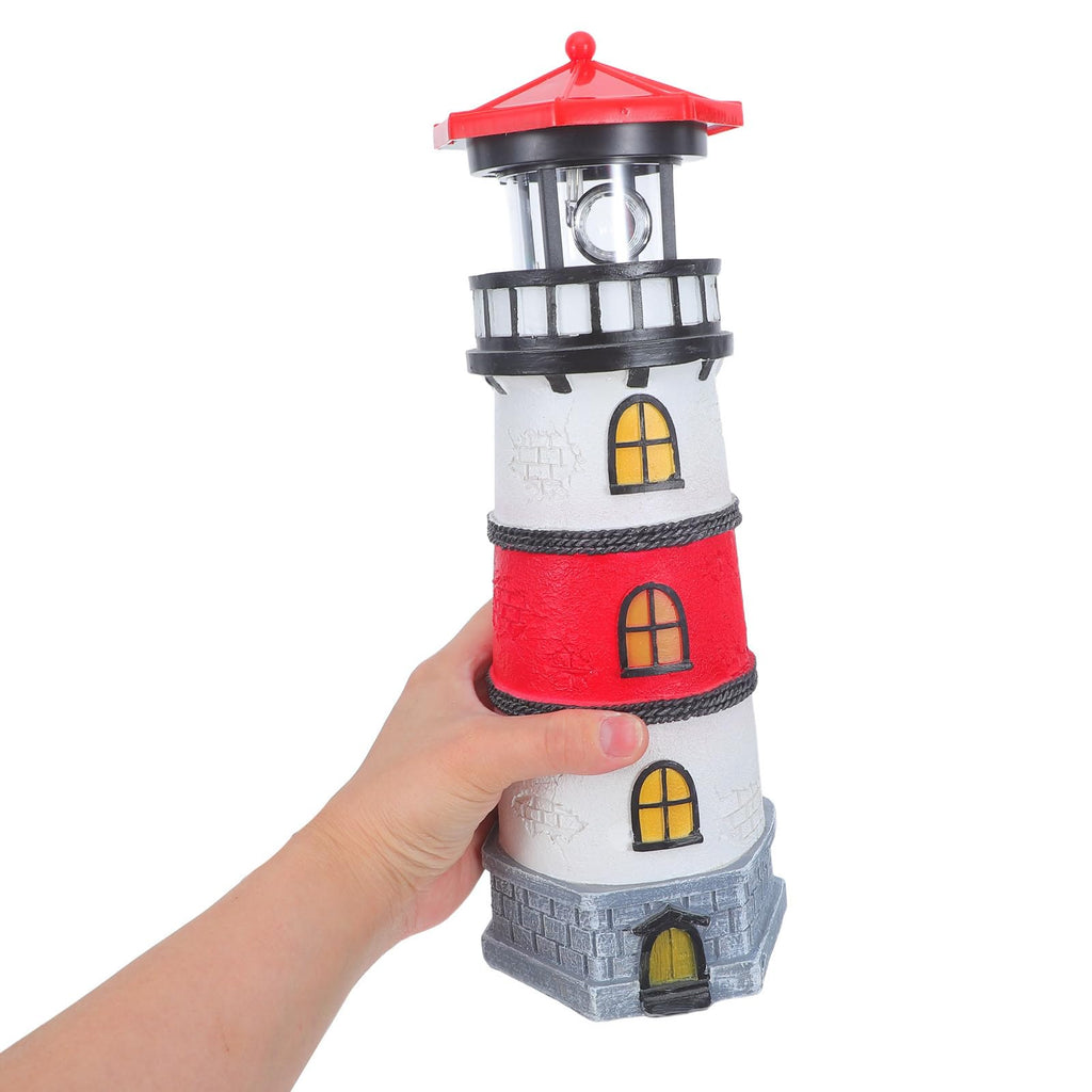 Solar Powered Waterproof LED Lighthouse Garden Statue U626714