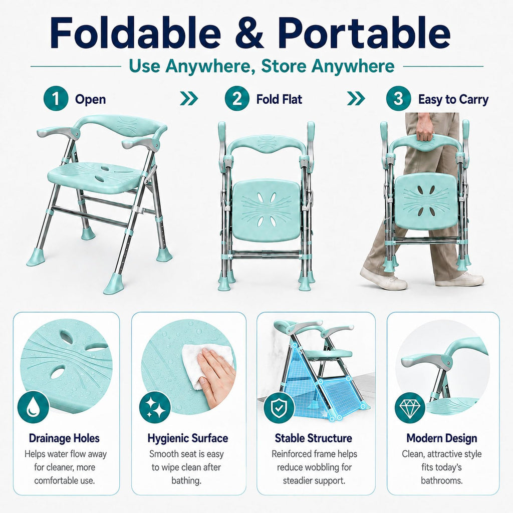 Heavy Duty Shower Chair with Arms and Back P18122