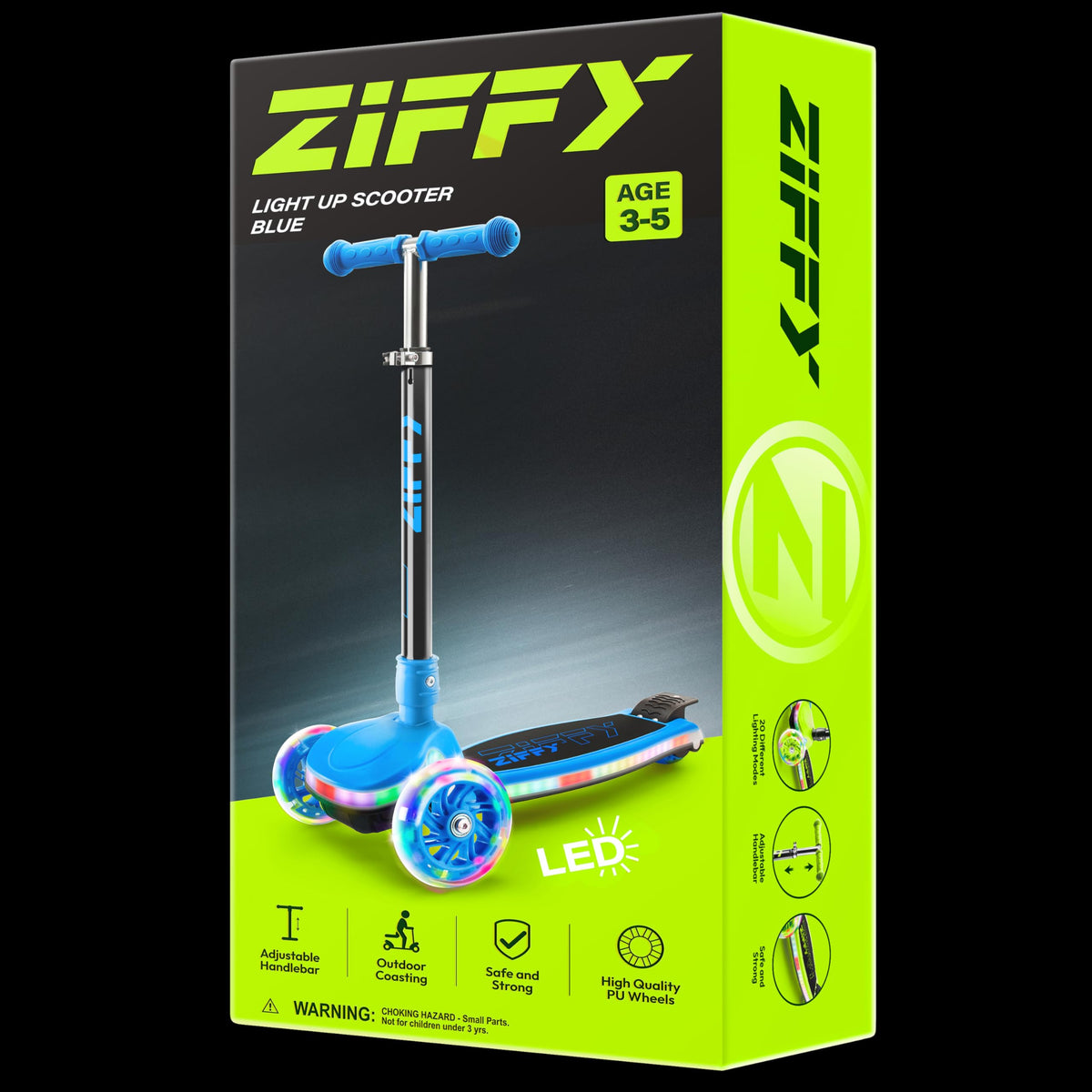Light-Up 3 Wheel Kids Scooter with LED Lights W740791