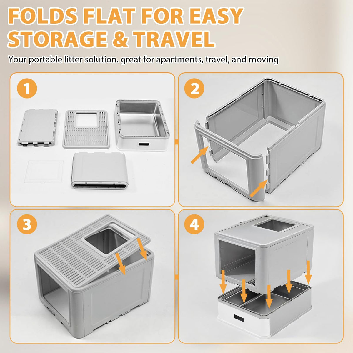 XL Stainless Steel Cat Litter Box with Drawer V6200