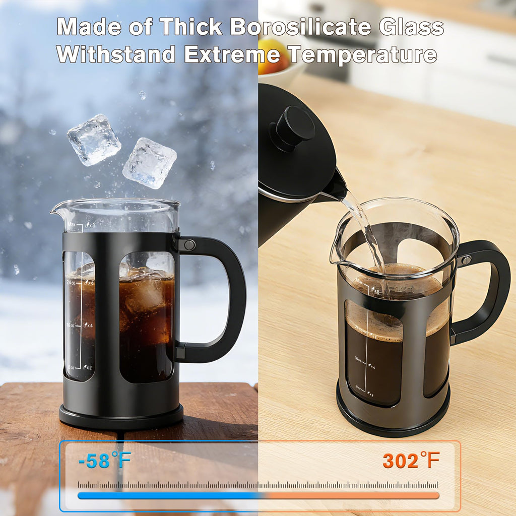 34oz Heat Resistant Glass Stainless Steel French Press Coffee Maker G728781