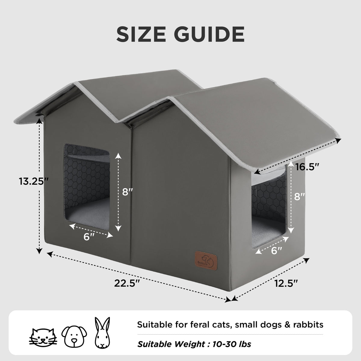 Weatherproof Outdoor Cat House with Raised Base N639