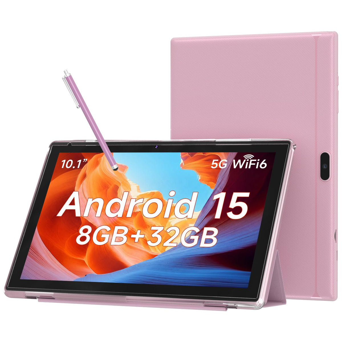 10 Inch Android Tablet, 8GB RAM 32GB Storage, HD IPS Display, 6000mAh Battery, with Case & Stylus Pen N9233