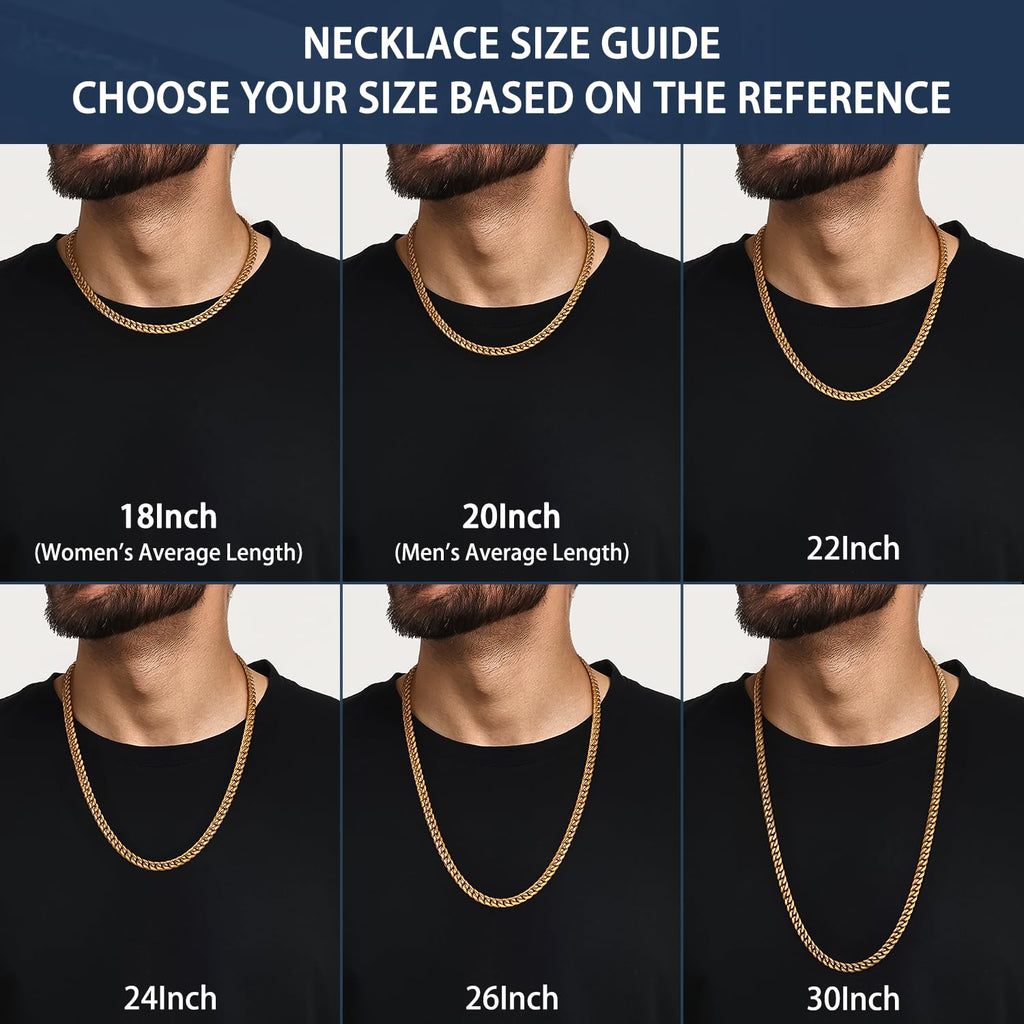 Cuban Link Chain 4mm 6mm 10mm 18K Gold Plated 316L Stainless Steel Necklace G204897