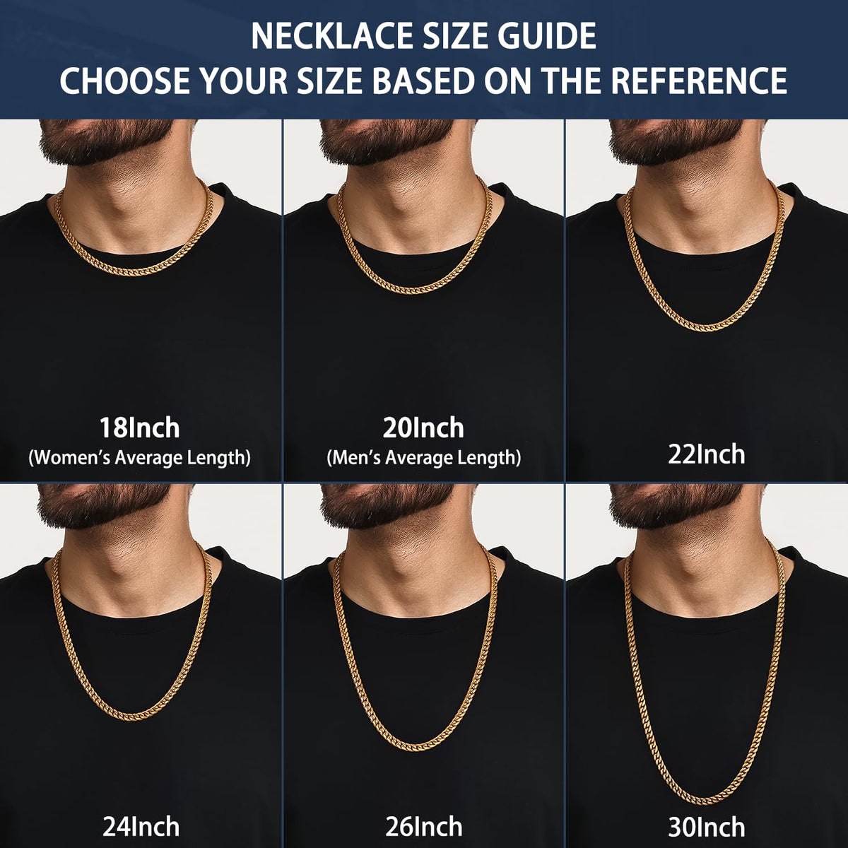 Cuban Link Chain 4mm 6mm 10mm 18K Gold Plated 316L Stainless Steel Necklace G204897