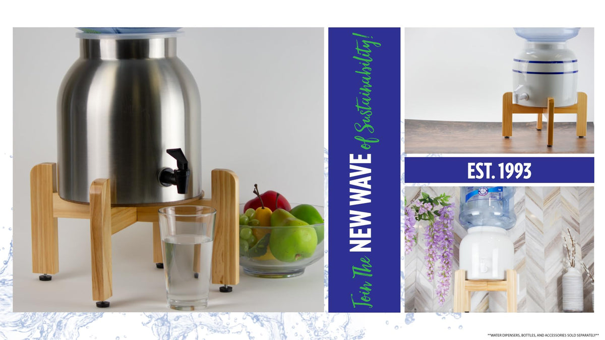 Natural Wood Water Dispenser Counter Stand R5973