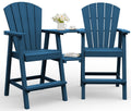 Navy Blue Adirondack Chairs Set of 2 with Table Trays K978323