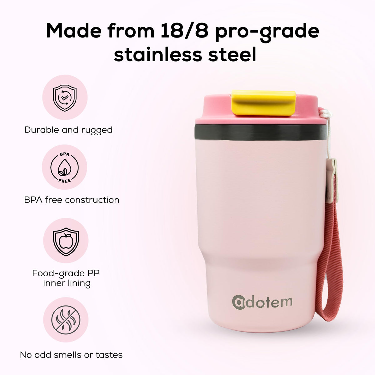 16oz Insulated Stainless Steel Tumbler with Straw & Lid X912301