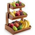 3 Tier Acacia Wood Fruit Basket U994