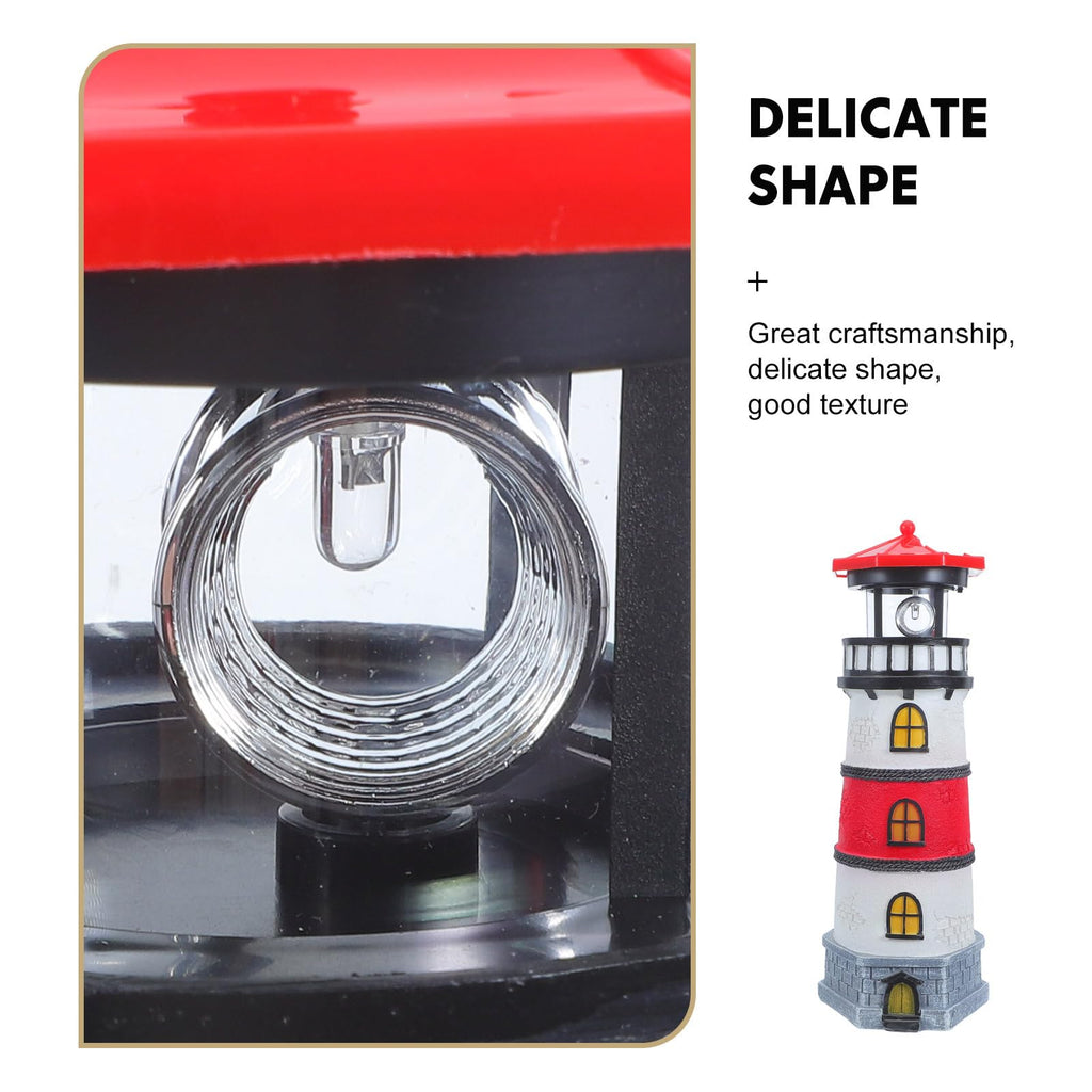 Solar Powered Waterproof LED Lighthouse Garden Statue U626714