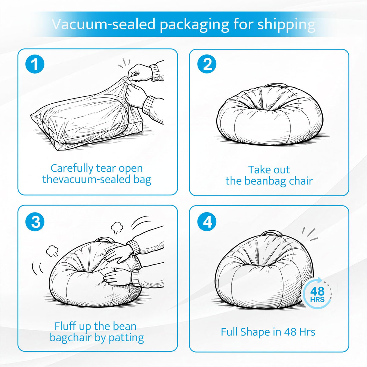 Kids Bean Bag Chair with Armrests F7842